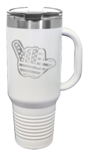 Load image into Gallery viewer, Shaka American Flag 40oz Handle Mug Laser Engraved
