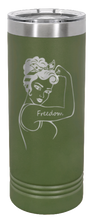 Load image into Gallery viewer, Freedom Girl Laser Engraved Skinny Tumbler (Etched)
