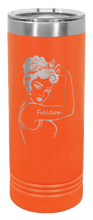 Load image into Gallery viewer, Freedom Girl Laser Engraved Skinny Tumbler (Etched)
