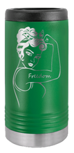 Load image into Gallery viewer, Freedom Girl Laser Engraved Slim Can Insulated Koosie
