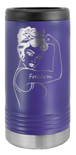 Load image into Gallery viewer, Freedom Girl Laser Engraved Slim Can Insulated Koosie
