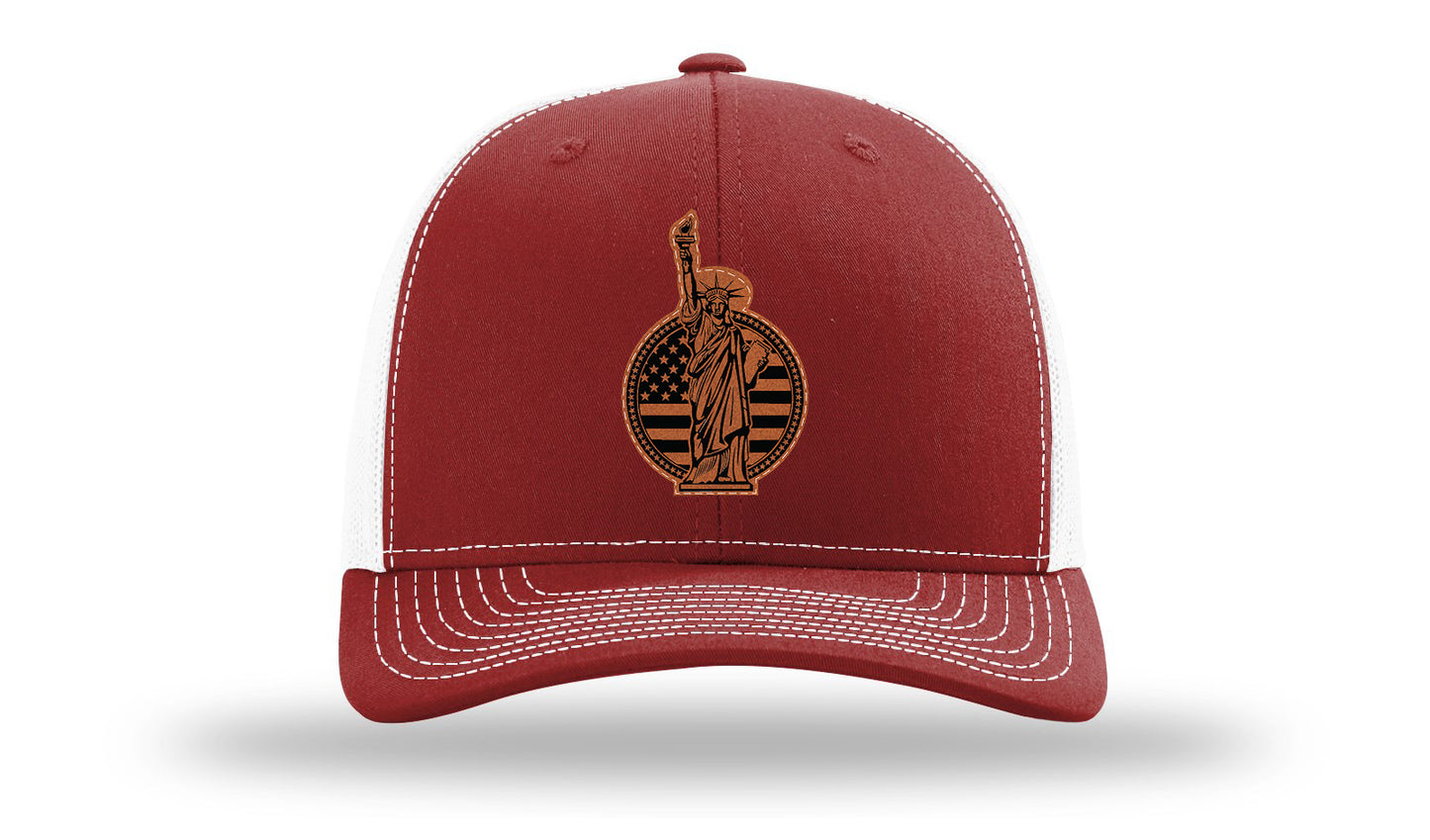 Liberty Leather Patch Richardson 112 Hat-Cardinal / White