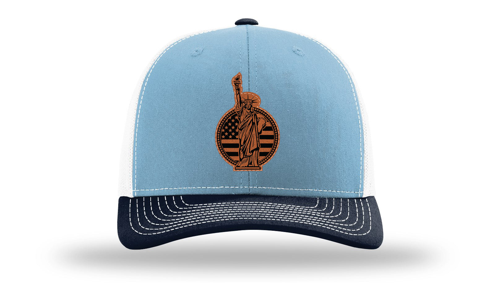 Liberty Leather Patch Richardson 112 Hat-Columbia Blue / White / Navy