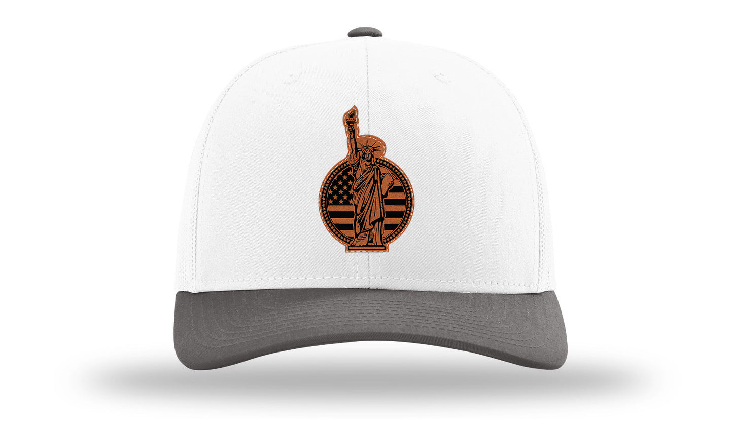 Liberty Leather Patch Richardson 112 Hat-White / Charcaol - CMB 