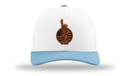 Liberty Leather Patch Richardson 112 Hat-White /Columbia Blue - CMB