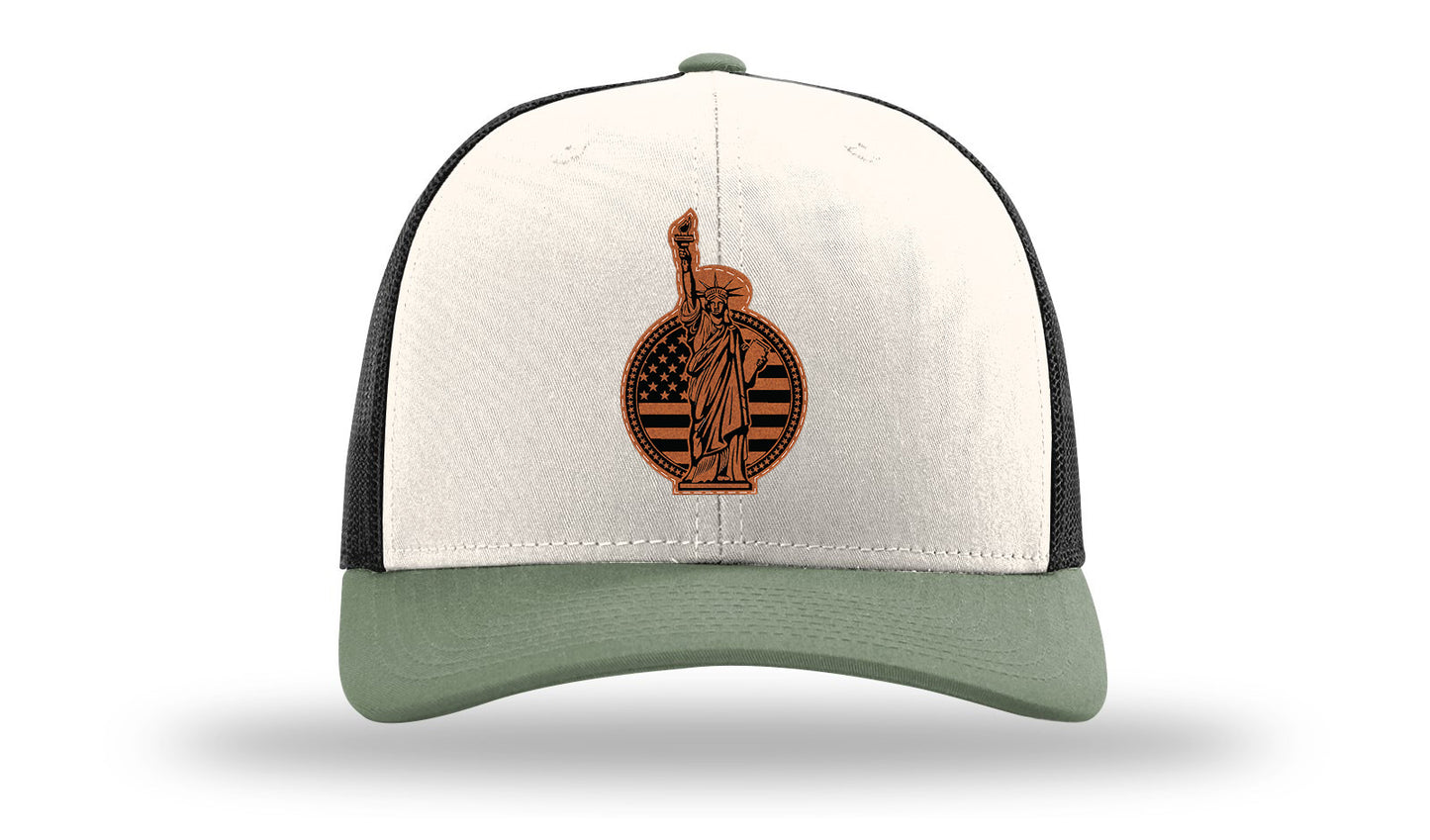 Liberty Leather Patch Richardson 112 Hat-Cream / Black / Loden