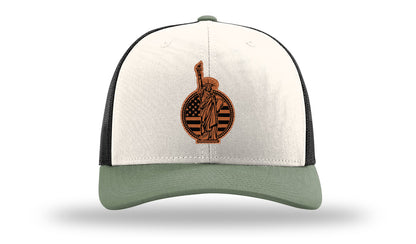 Liberty Leather Patch Richardson 112 Hat-Cream / Black / Loden