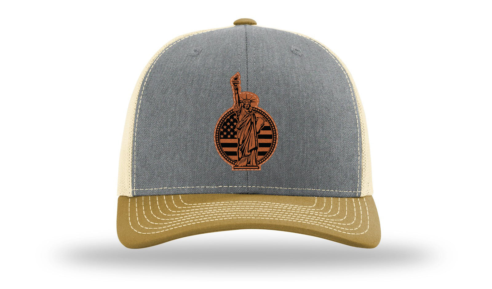 Liberty Leather Patch Richardson 112 Hat-Heather Grey / Birch / Amber Gold
