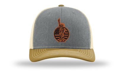 Liberty Leather Patch Richardson 112 Hat-Heather Grey / Birch / Amber Gold