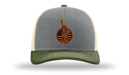 Liberty Leather Patch Richardson 112 Hat-Heather Grey / Birch / Army Olive