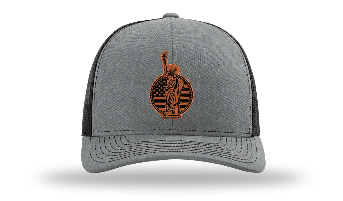 Liberty Leather Patch Richardson 112 Hat-Heather Grey / Black