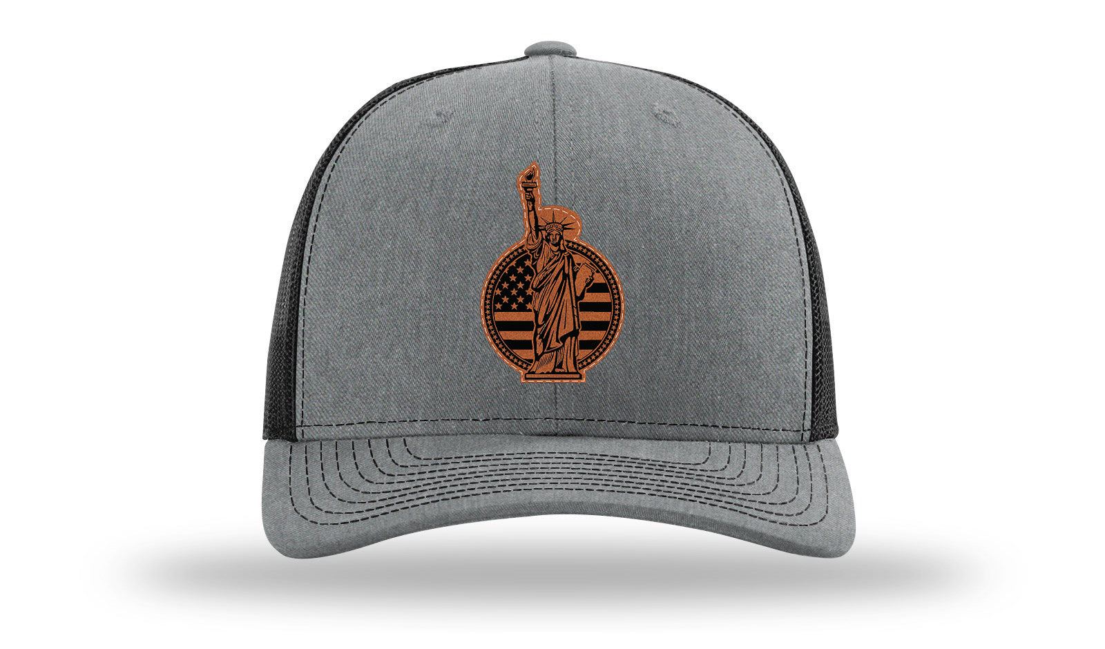 Liberty Leather Patch Richardson 112 Hat-Heather Grey / Black