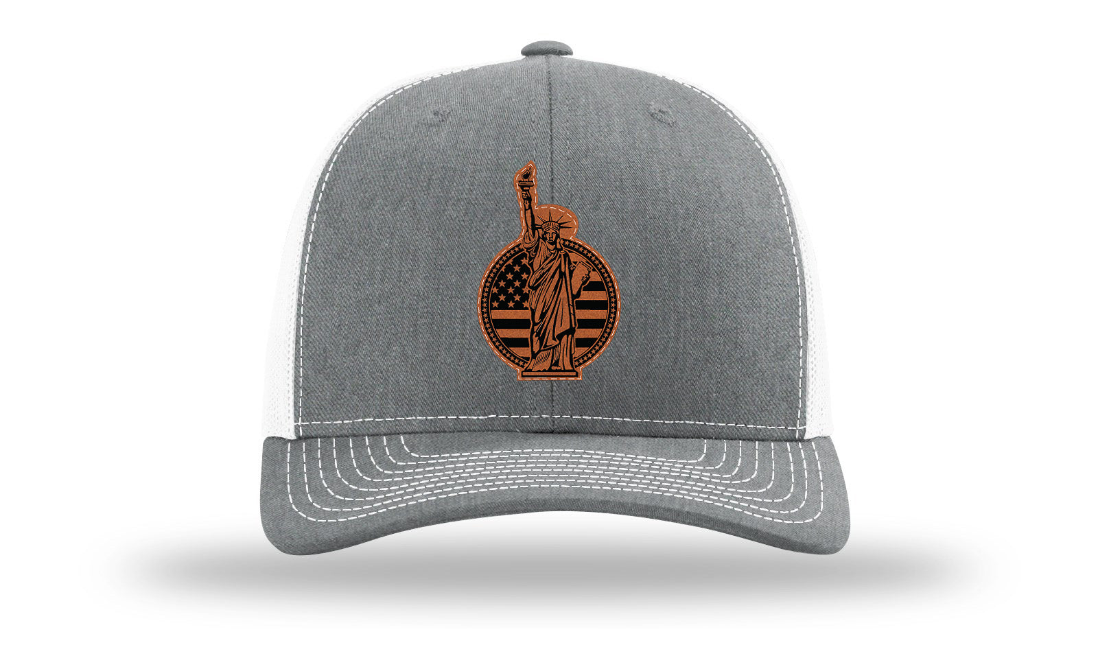 Liberty Leather Patch Richardson 112 Hat-Heather Grey / White