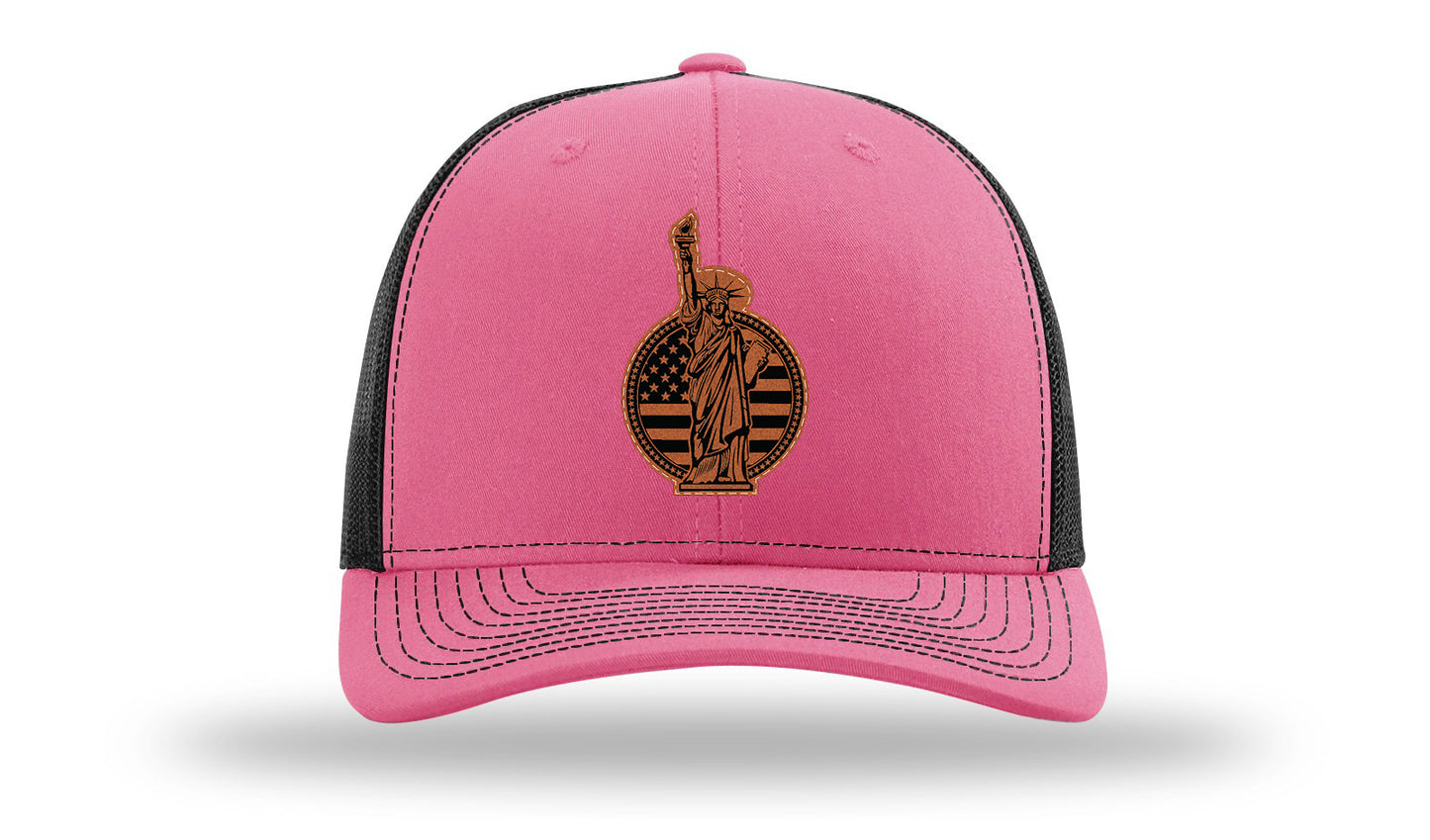 Liberty Leather Patch Richardson 112 Hat-Hot Pink / Black
