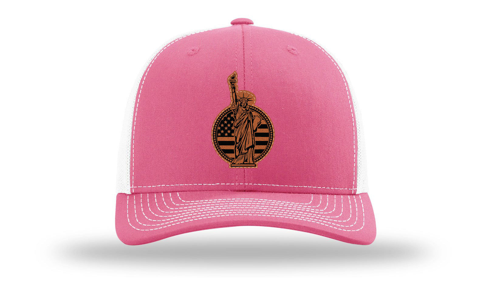 Liberty Leather Patch Richardson 112 Hat-Hot Pink / White