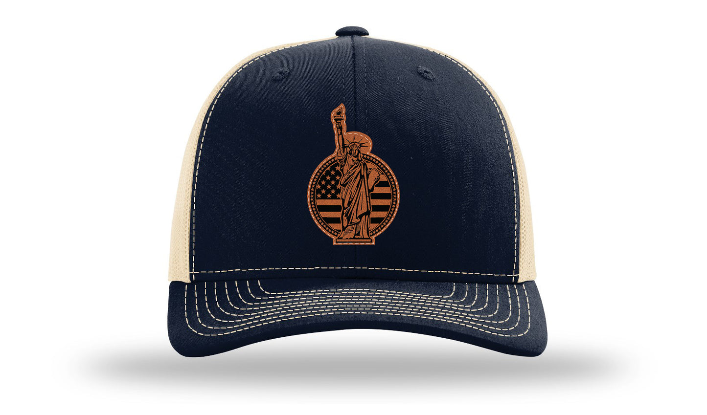 Liberty Leather Patch Richardson 112 Hat-Navy / Caramel