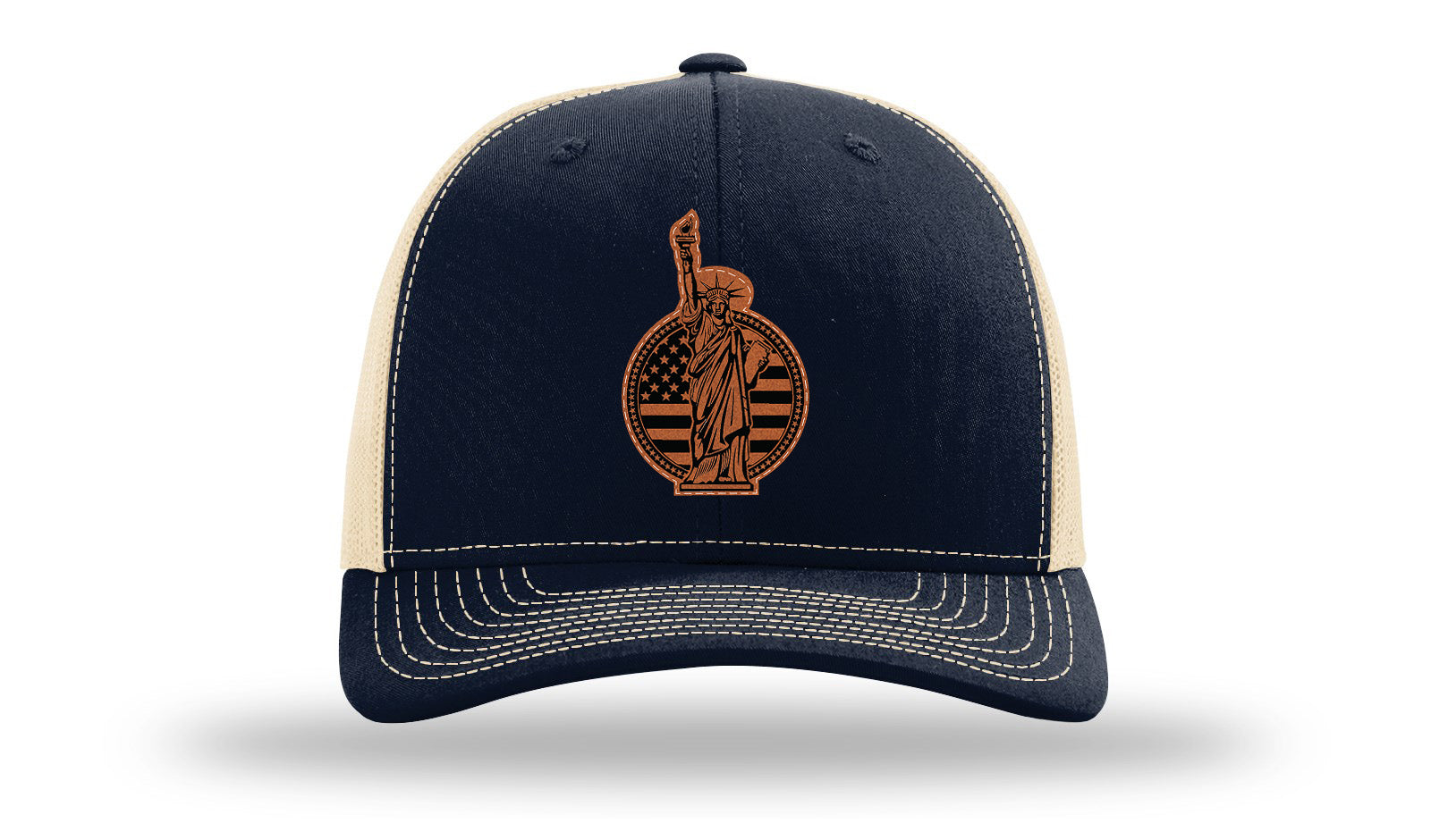 Liberty Leather Patch Richardson 112 Hat-Navy / Caramel