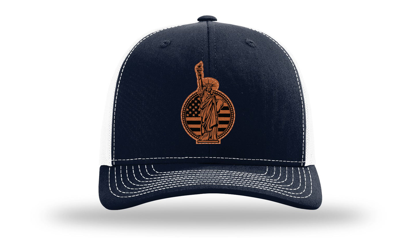 Liberty Leather Patch Richardson 112 Hat-Navy / White