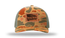 Load image into Gallery viewer, In God We Trust Leather Patch Richardson 112 Duck Camo Hat
