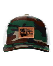 Load image into Gallery viewer, In God We Trust Leather Patch Richardson 112 Duck Camo Hat
