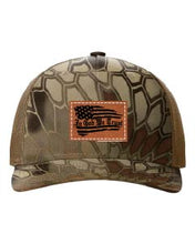 Load image into Gallery viewer, In God We Trust Leather Patch Richardson 112 Duck Camo Hat
