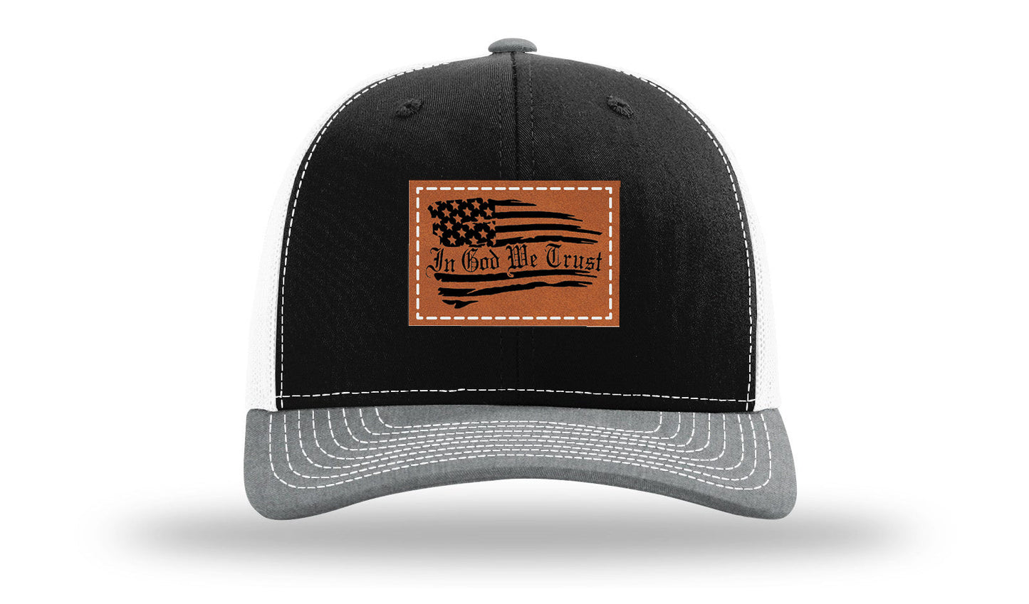 In God We Trust Leather Patch Richardson 112 Hat
