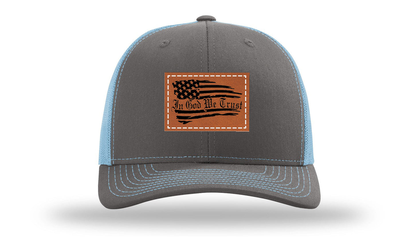 In God We Trust Leather Patch Richardson 112 Hat