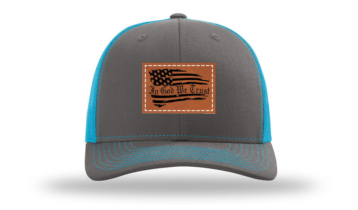 In God We Trust Leather Patch Richardson 112 Hat