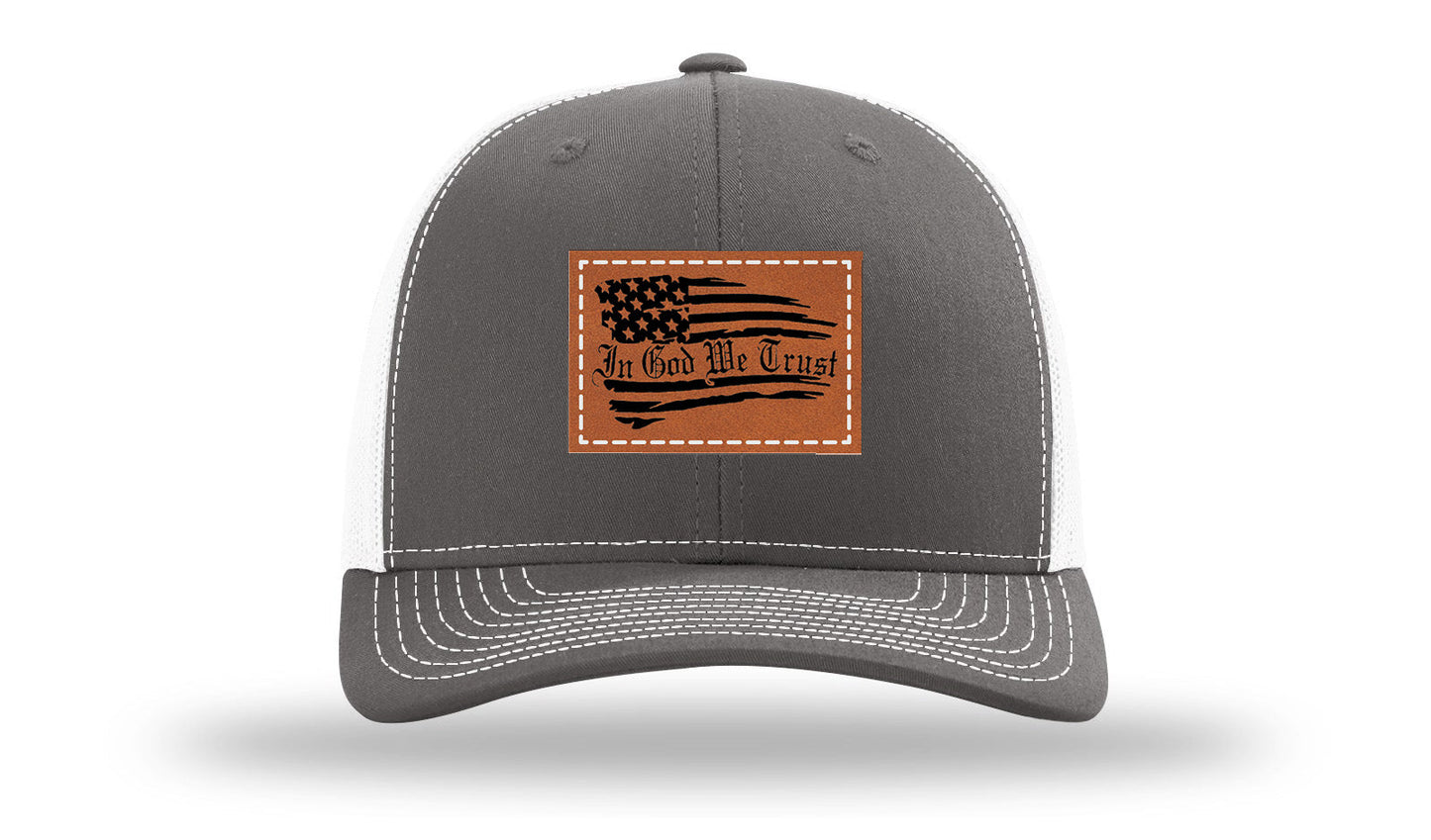 In God We Trust Leather Patch Richardson 112 Hat