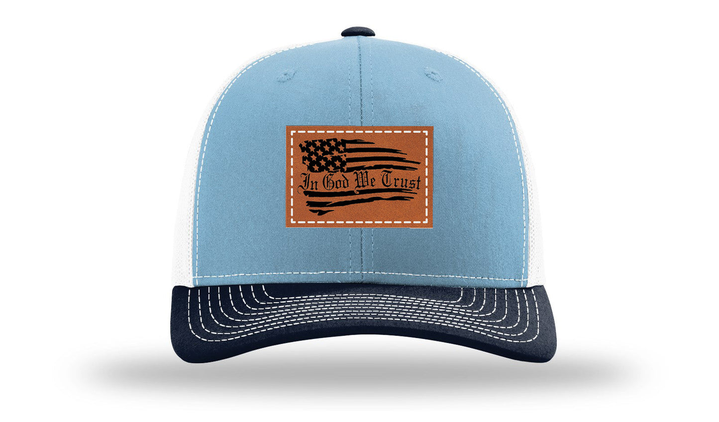 In God We Trust Leather Patch Richardson 112 Hat