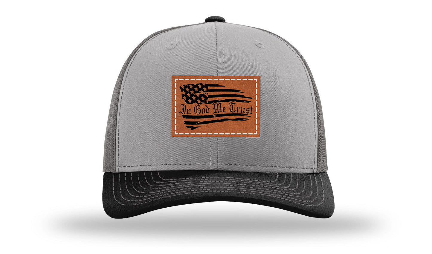 In God We Trust Leather Patch Richardson 112 Hat