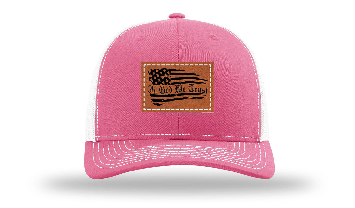 In God We Trust Leather Patch Richardson 112 Hat