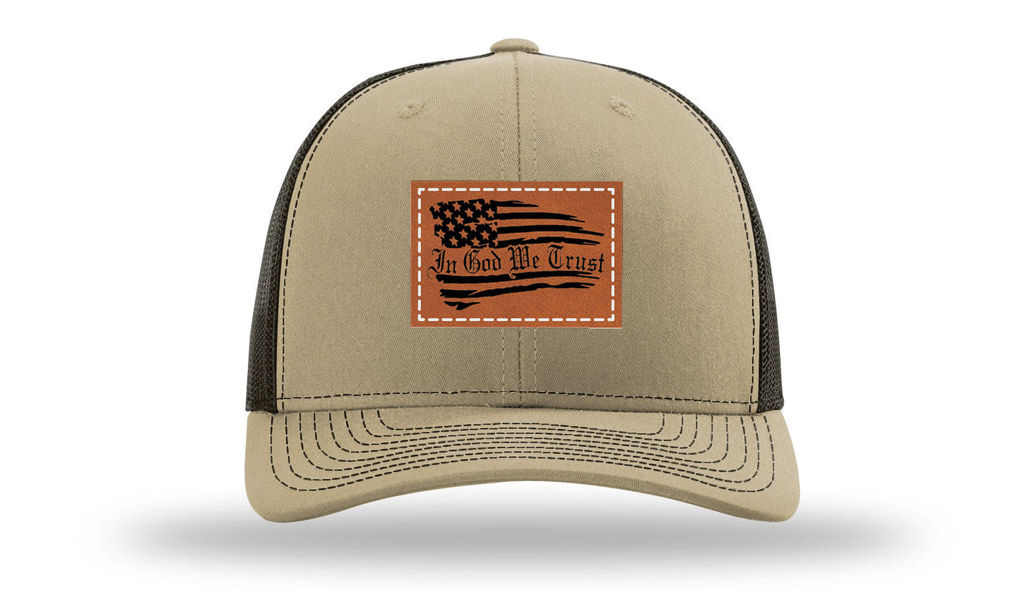 In God We Trust Leather Patch Richardson 112 Hat