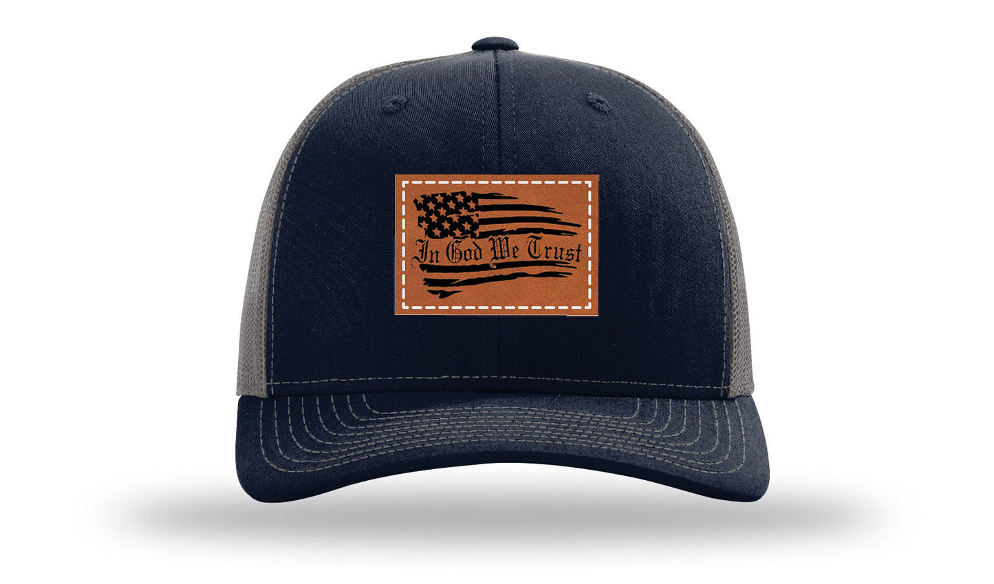 In God We Trust Leather Patch Richardson 112 Hat