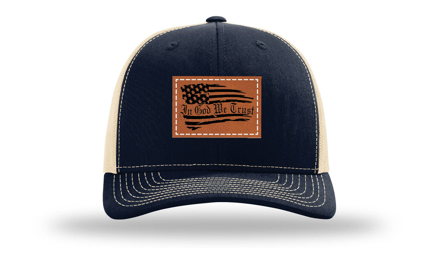 In God We Trust Leather Patch Richardson 112 Hat