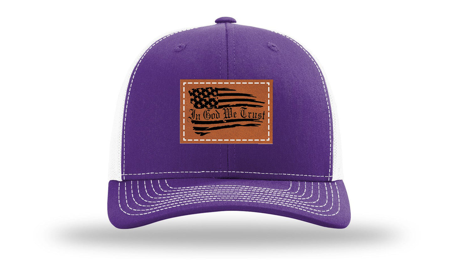 In God We Trust Leather Patch Richardson 112 Hat