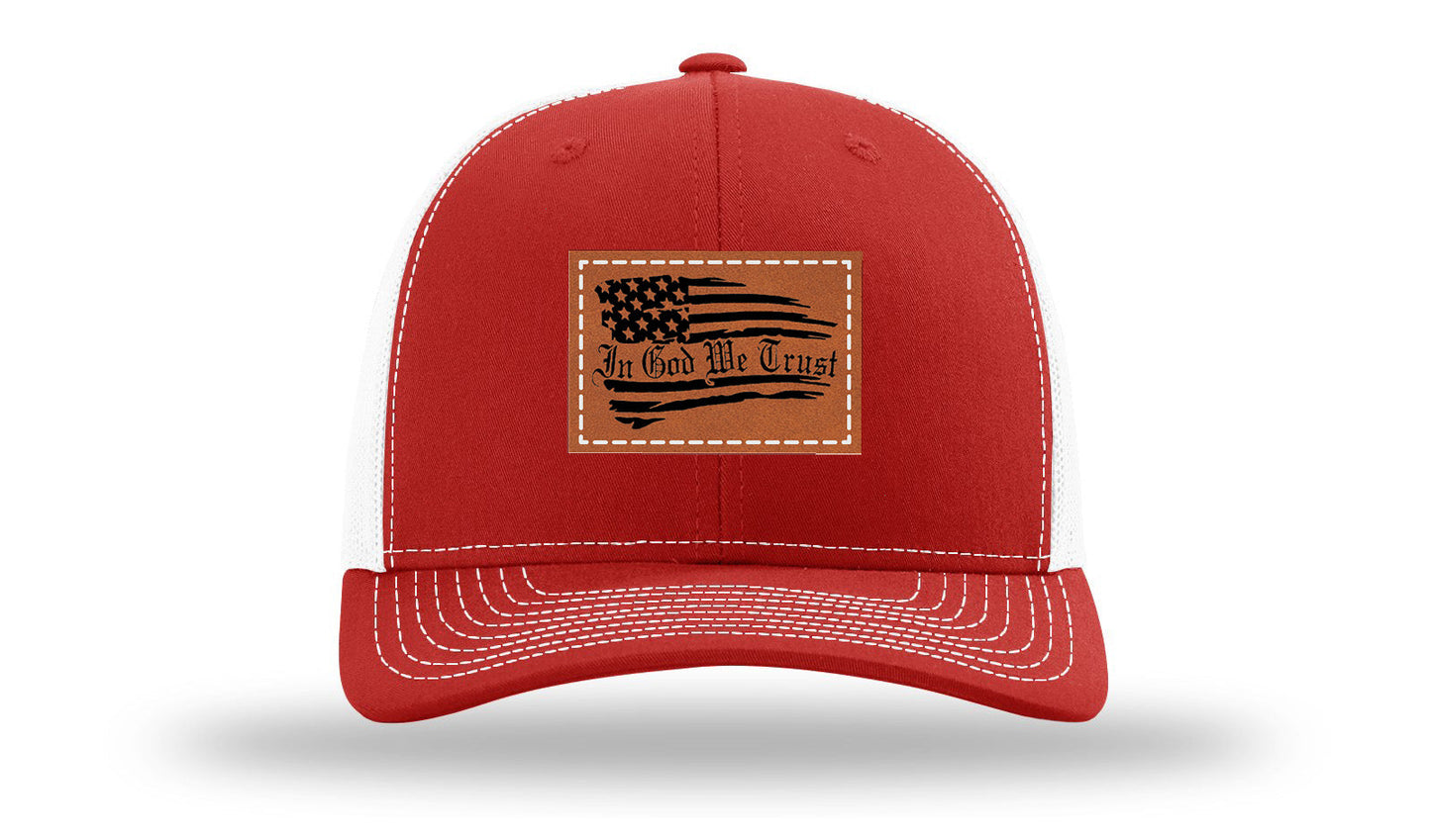In God We Trust Leather Patch Richardson 112 Hat