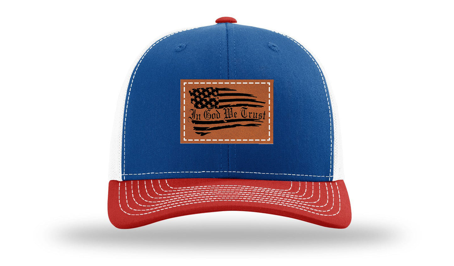 In God We Trust Leather Patch Richardson 112 Hat