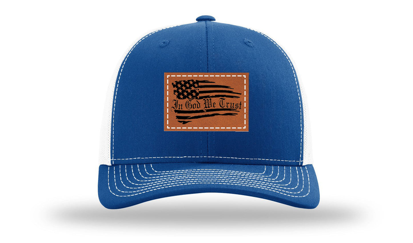 In God We Trust Leather Patch Richardson 112 Hat