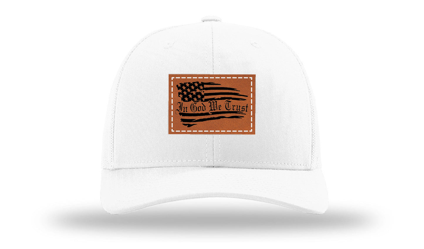 In God We Trust Leather Patch Richardson 112 Hat