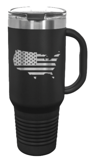 USA Flag Cutout 40oz Handle Mug Laser Engraved