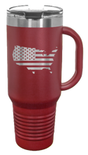 Load image into Gallery viewer, USA Flag Cutout 40oz Handle Mug Laser Engraved
