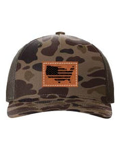 Load image into Gallery viewer, Home Of The Free Leather Patch Richardson 112 Duck Camo Hat
