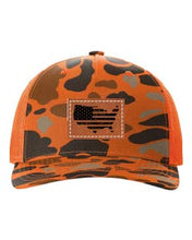 Load image into Gallery viewer, Home Of The Free Leather Patch Richardson 112 Duck Camo Hat
