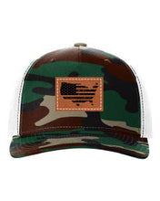 Load image into Gallery viewer, Home Of The Free Leather Patch Richardson 112 Duck Camo Hat
