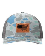 Load image into Gallery viewer, Home Of The Free Leather Patch Richardson 112 Duck Camo Hat
