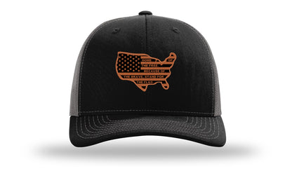 Home Of The Free Cutout Leather Patch Richardson 112 Hat-Black / Charcoal