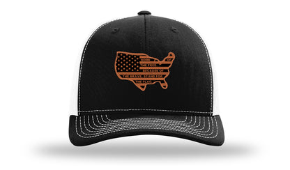 Home Of The Free Cutout Leather Patch Richardson 112 Hat-Black / White