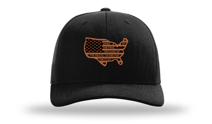 Home Of The Free Cutout Leather Patch Richardson 112 Hat-Black