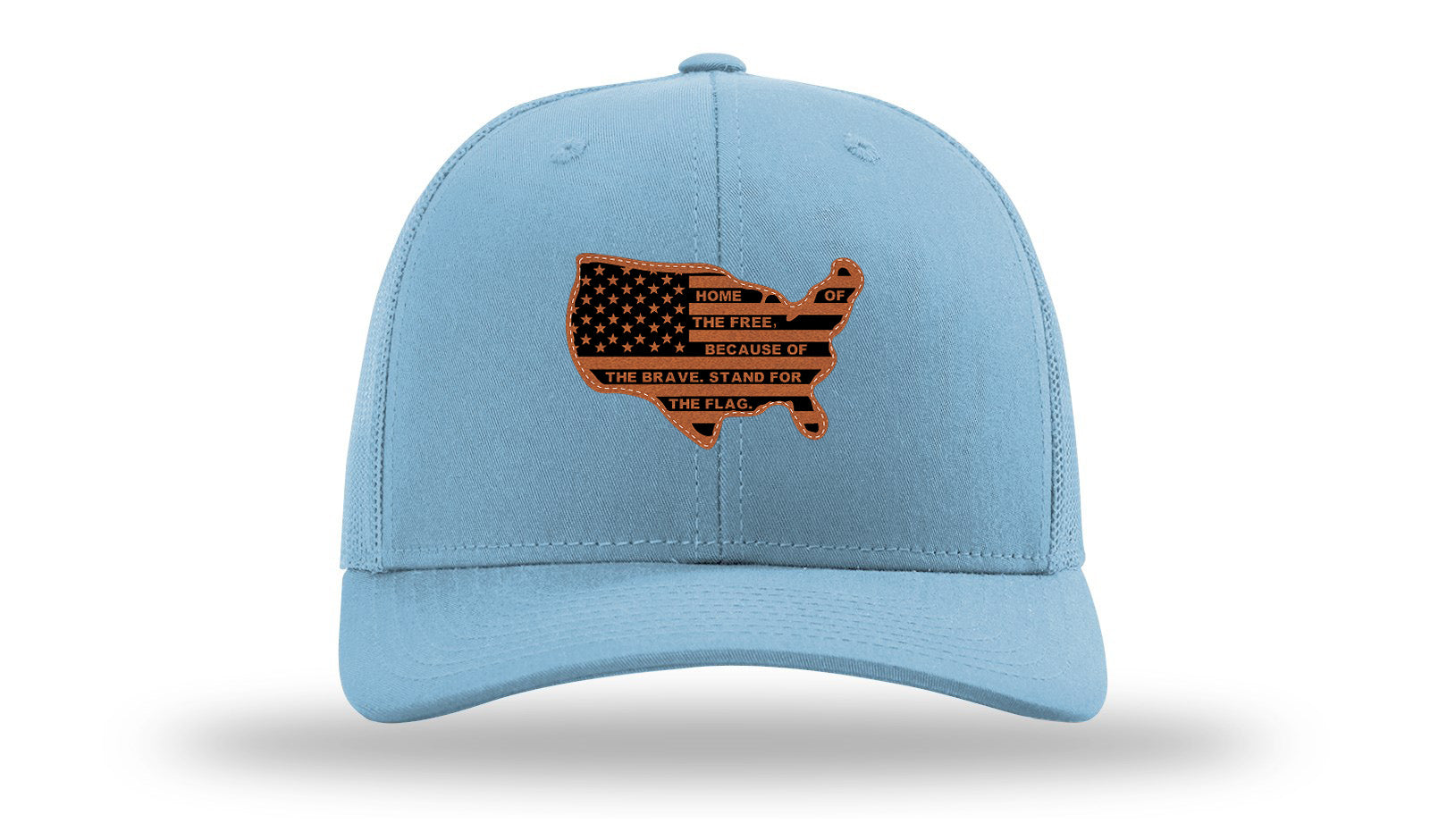 Home Of The Free Cutout Leather Patch Richardson 112 Hat-Columbia Blue